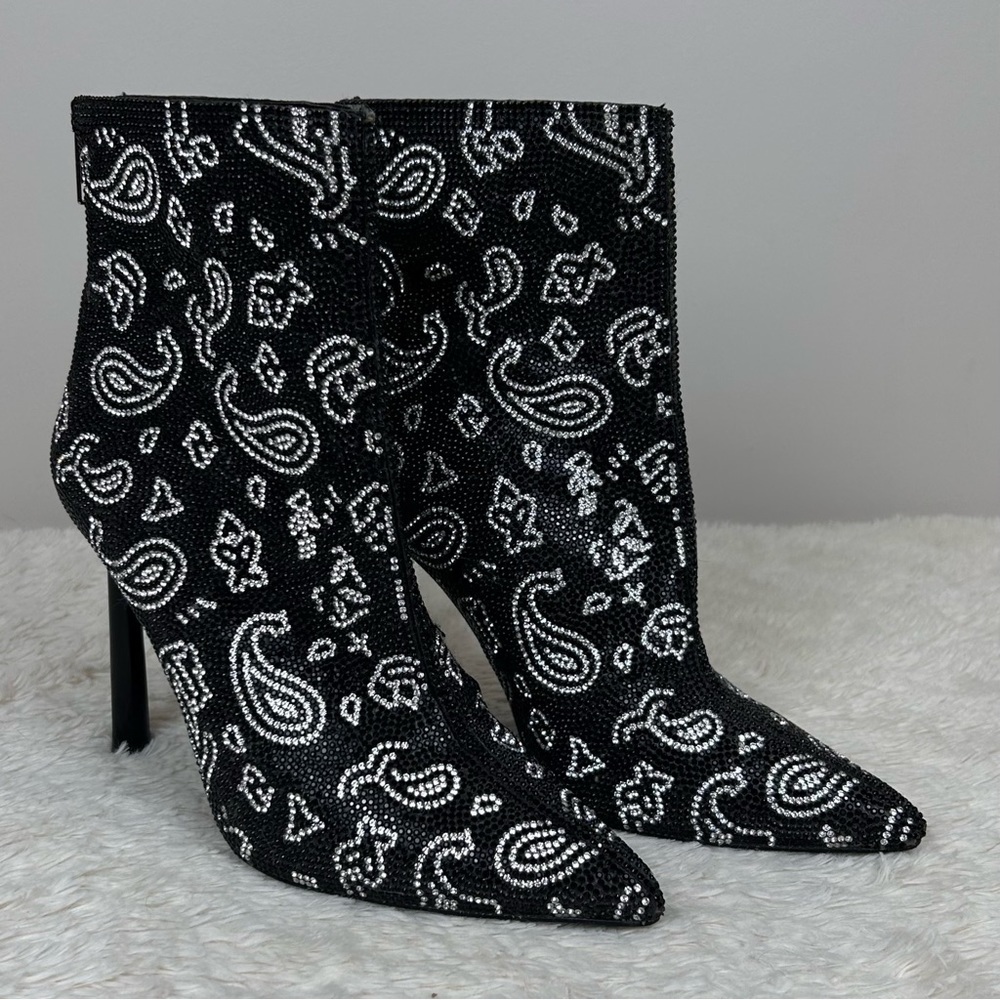 Steve Madden Robyn black rhinestone boots-7